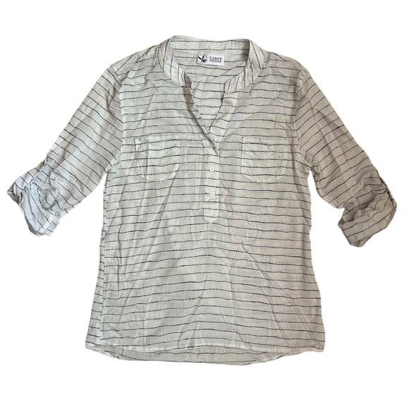 Carve Designs Striped Organic Cotton Shirt Size Small - Picture 1 of 5